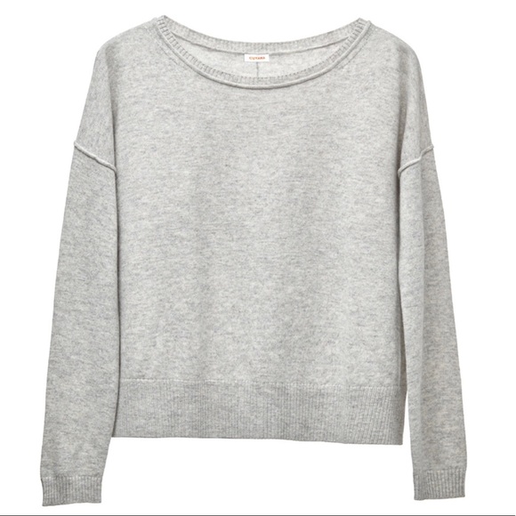 grey boat neck sweater